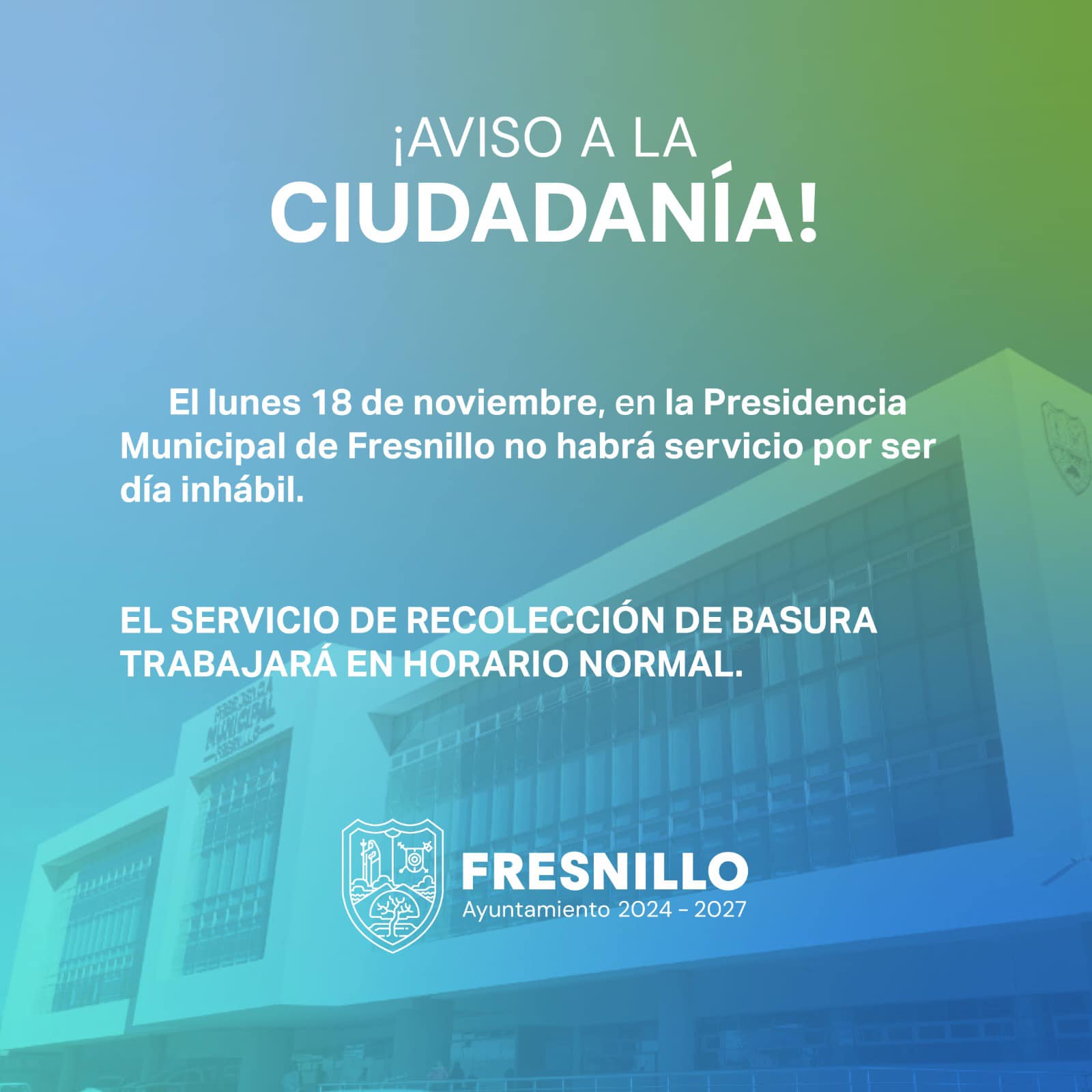Suspende servicio presidencia de Fresnillo este lunes