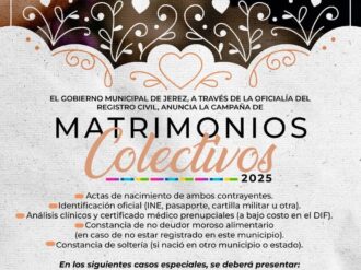 Anuncian matrimonios colectivos en Jerez