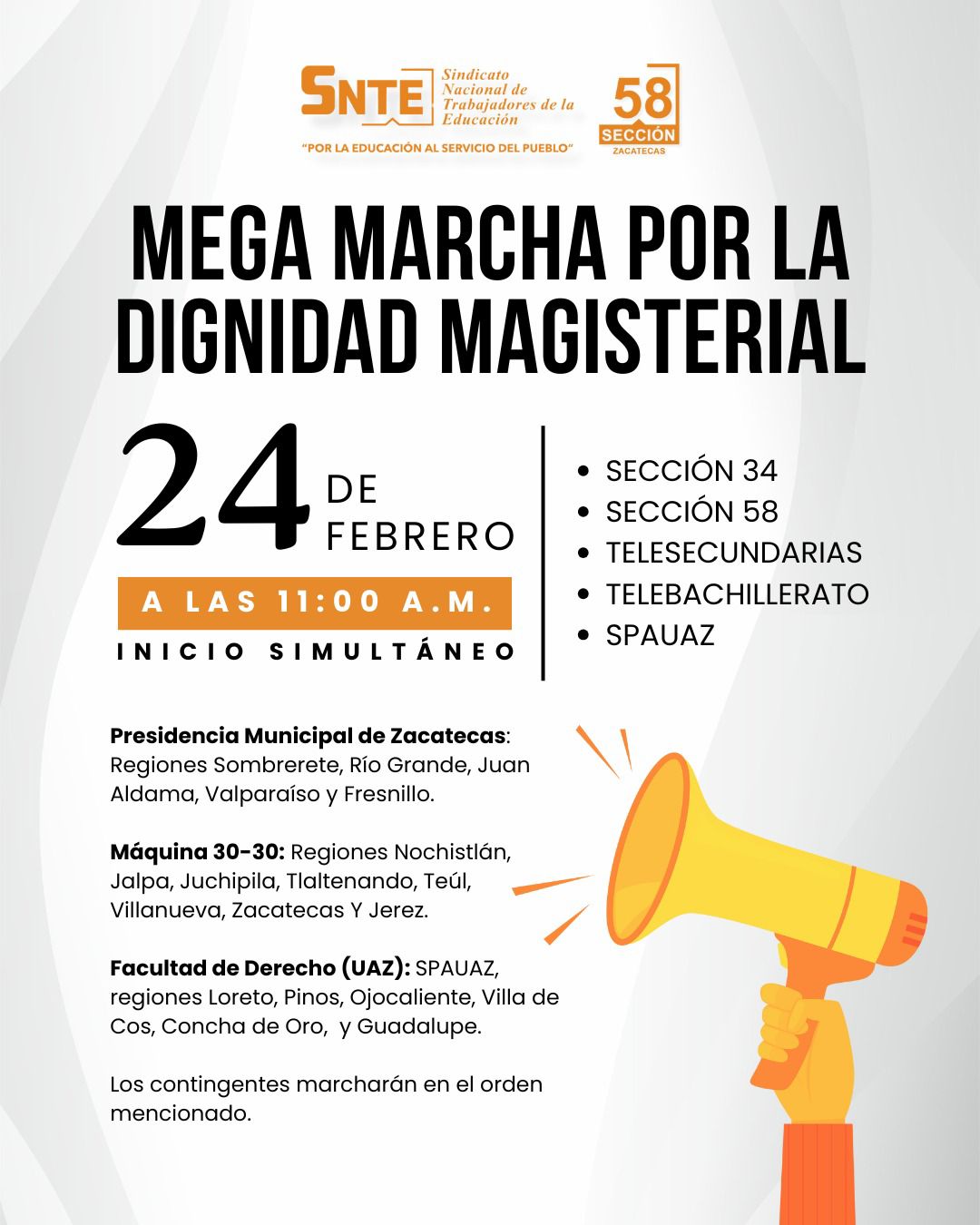 Anuncian megamarcha este lunes