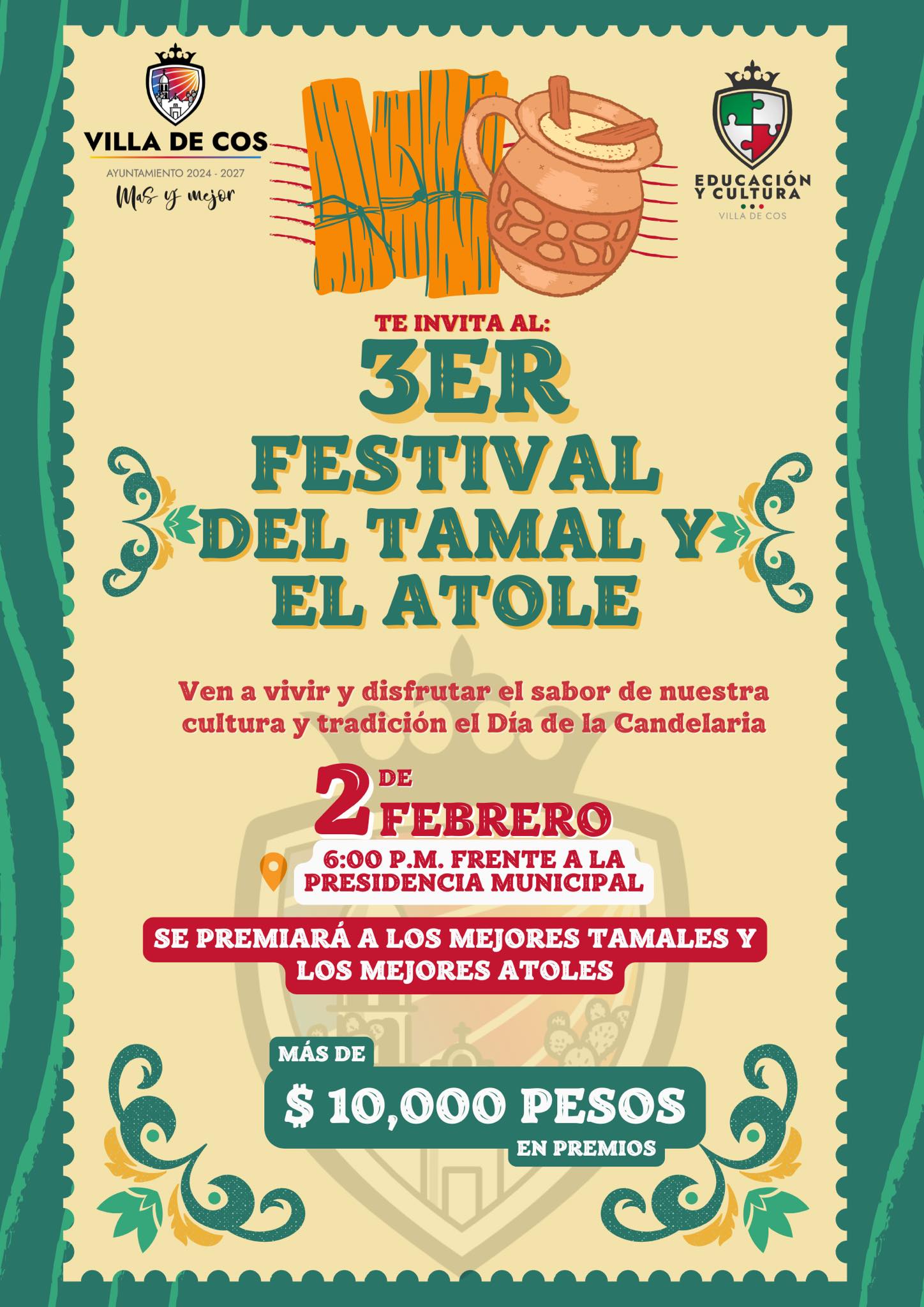 Todo listo para el Festival de Tamal y el Atole en Villa de Cos