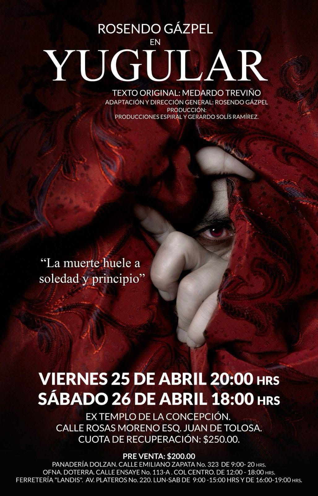 Invitan a disfrutar de Yugular, la obra de teatro