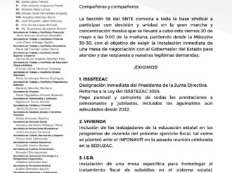 Marchan hoy los de la Sección 58