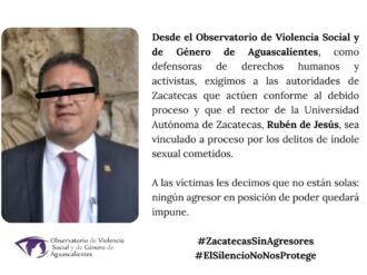 Exigen organizaciones vinculación a proceso de Rubén de Jesús “N”