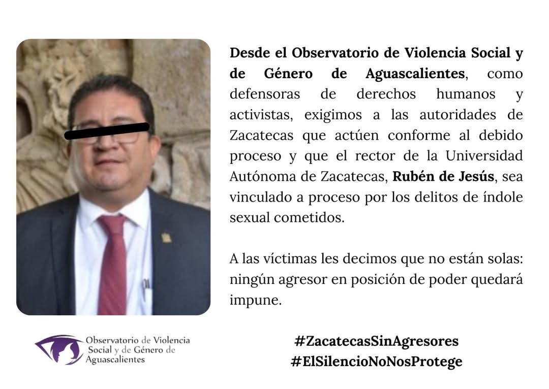 Exigen organizaciones vinculación a proceso de Rubén de Jesús “N” 