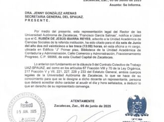 Piden al SPAUAZ representar a Ibarra Reyes