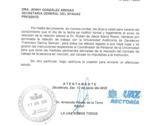 Asegura rector que concluyó el proceso de rescisión laboral de Rubén Ibarra