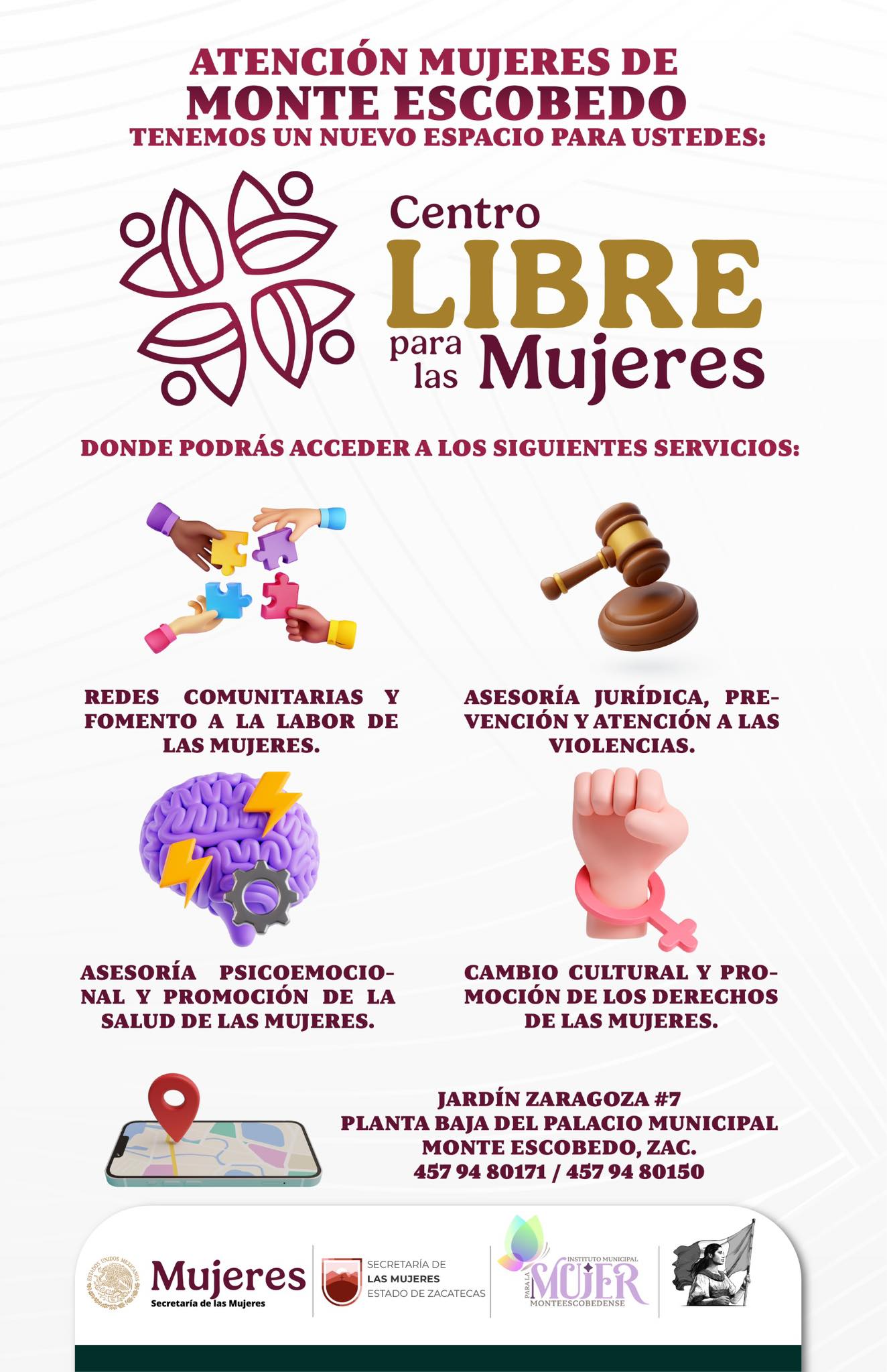 Abren centro de atención para mujeres en Monte Escobedo