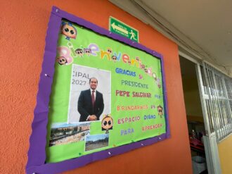 Construyen muro perimetral en  el Jardín de Niños “Miguel Hidalgo y Costilla”.