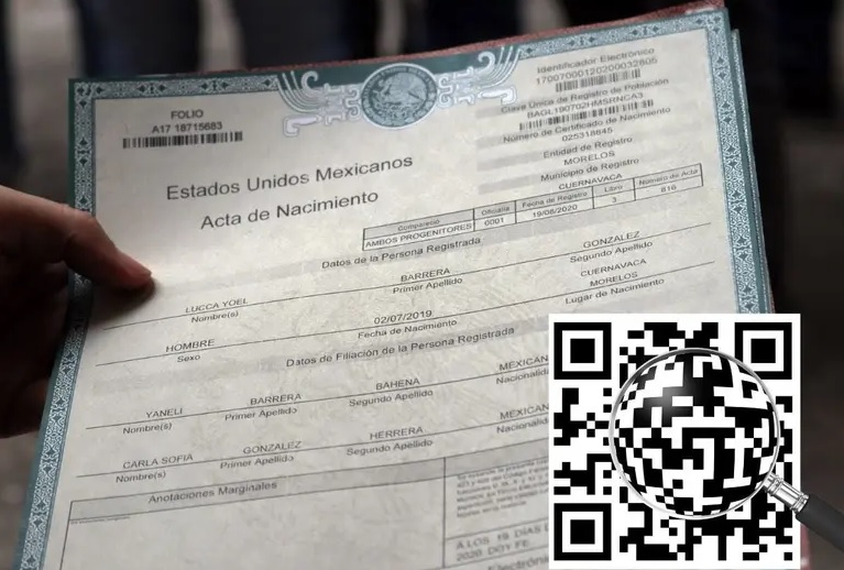 Facilita tecnología QR tramitar el acta de nacimiento 
