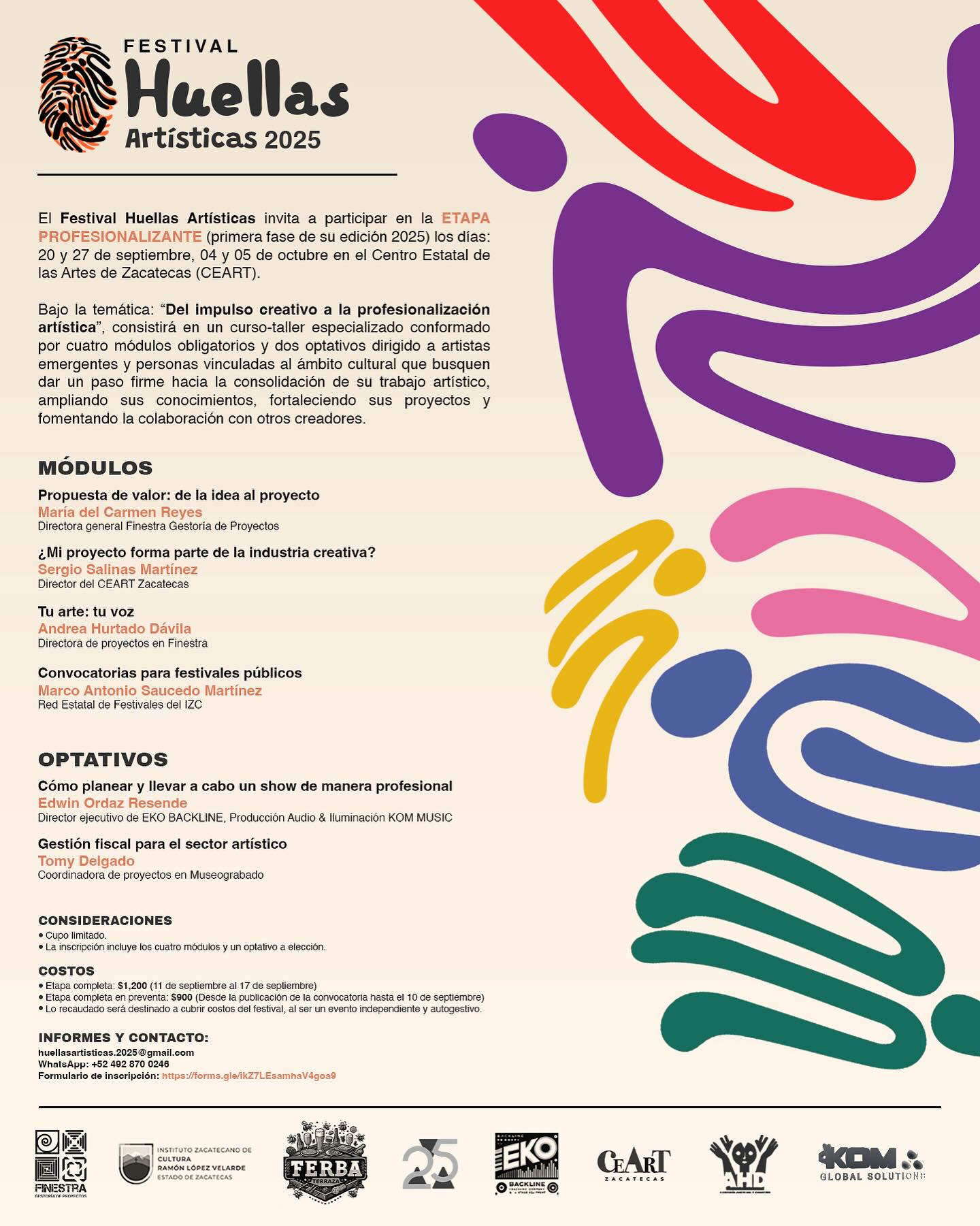 Regresa el Festival Huellas Artísticas con curso-taller de profesionalización 