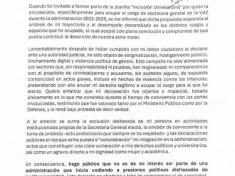 Perla María Trejo dice adiós  a la Secretaría General de la UAZ