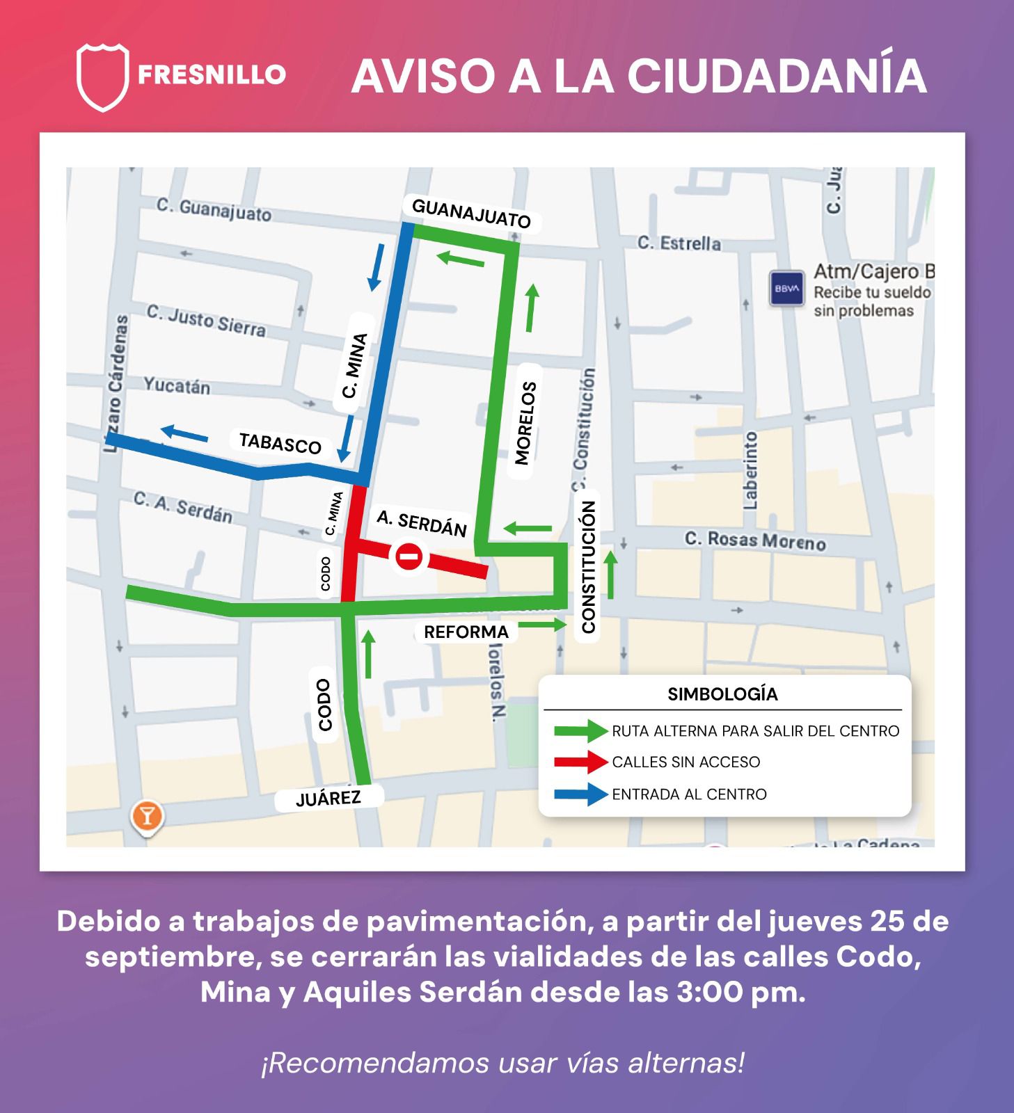 Anuncian cierre de céntricas calles en El Mineral