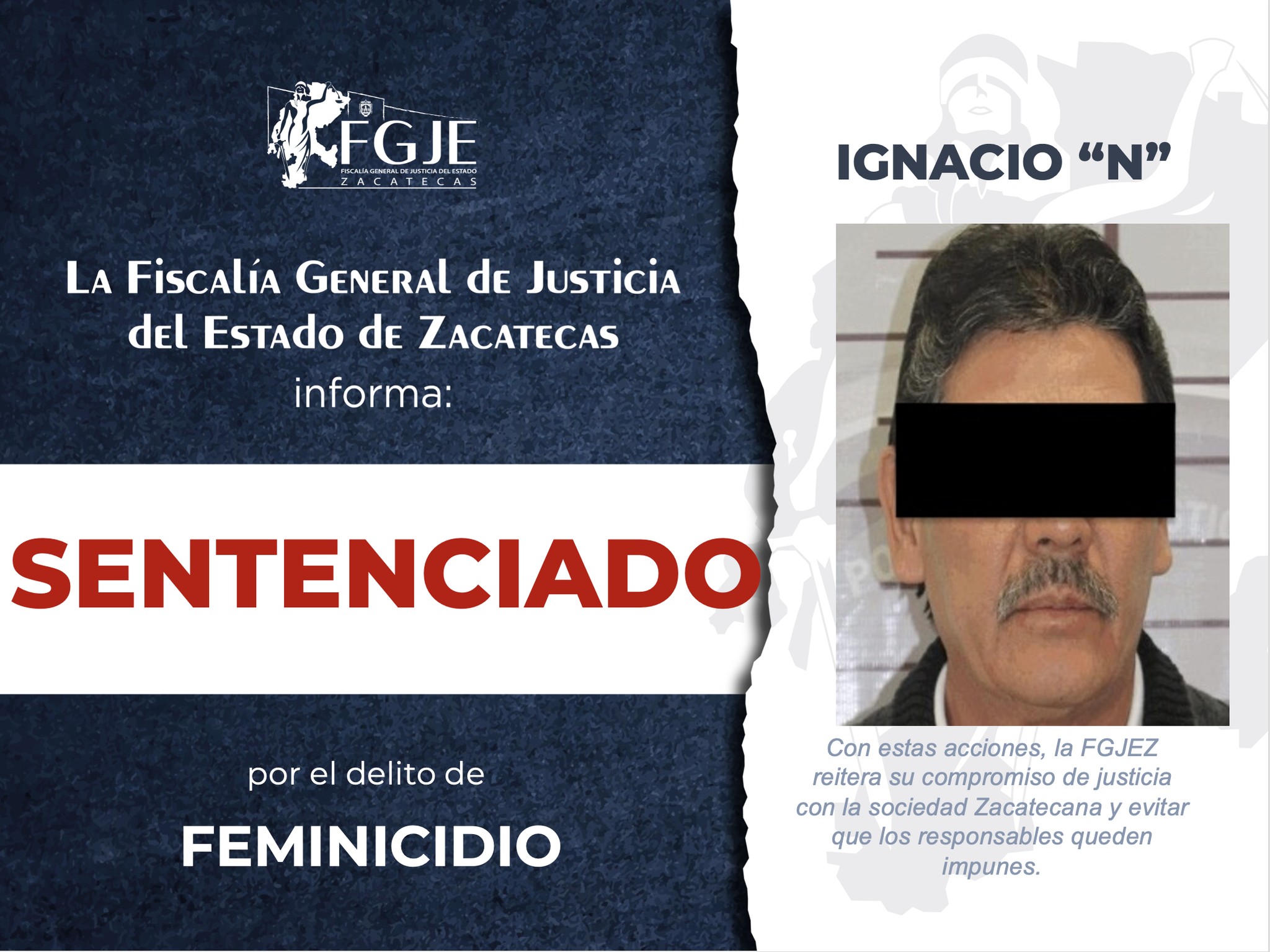 Sentencian a 20 años de prisión a Ignacio; cometió un feminicidio
