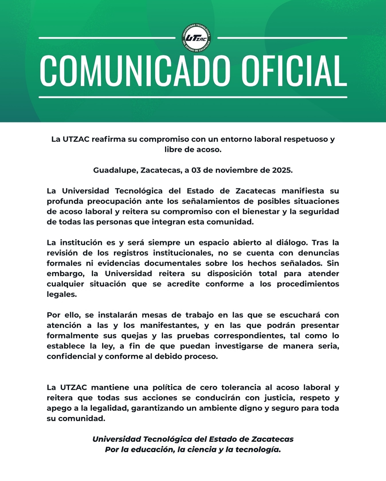 Sin clases, campus I de la UAZ y Fisioterapia de la UTZAC