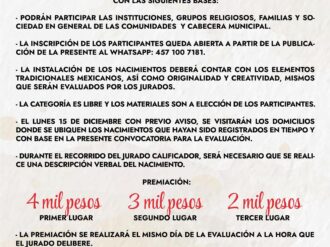 Invitan a participar en el concurso de nacimientos en Monte Escobedo