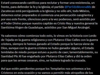 Quieren formar resistencia católica