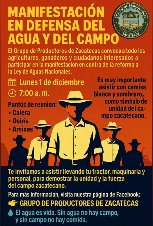 Hoy se manifiestan campesinos en Osiris, Calera y Las Arsinas