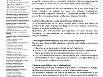 Denuncia la 58 del SNTE abandono sistemático de la educación estatal