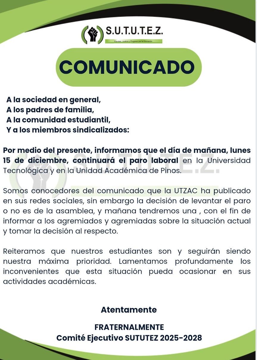 Utzac firma convenio; paro continúa