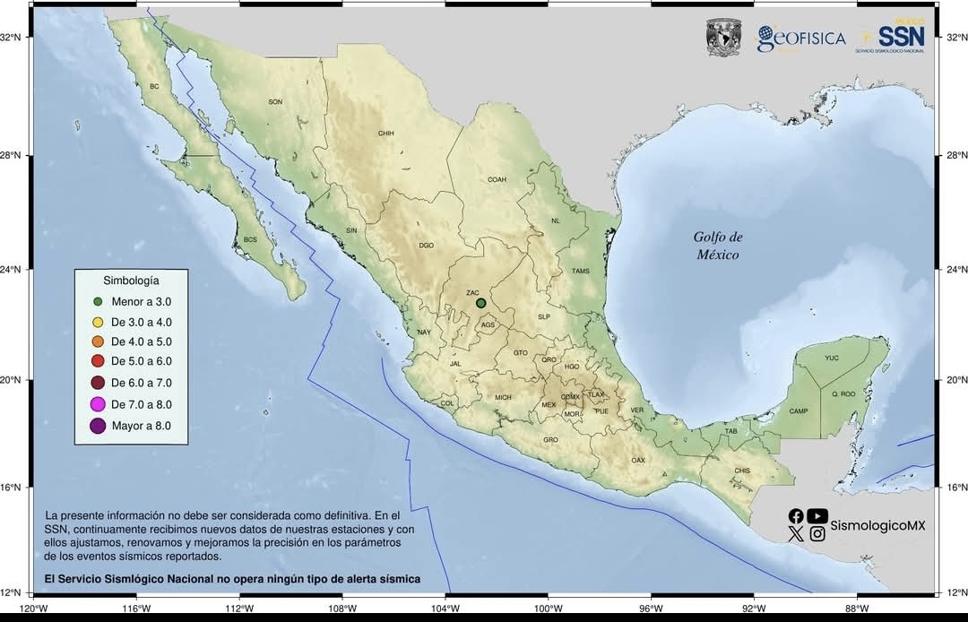 Se registra sismo de 2.5 con epicentro en la capital 