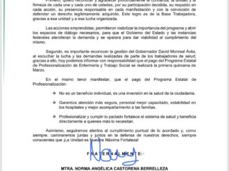 Reconoce Norma Castorena unidad del Sntsa 