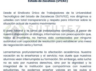 Indefinido, paro en la Utzac