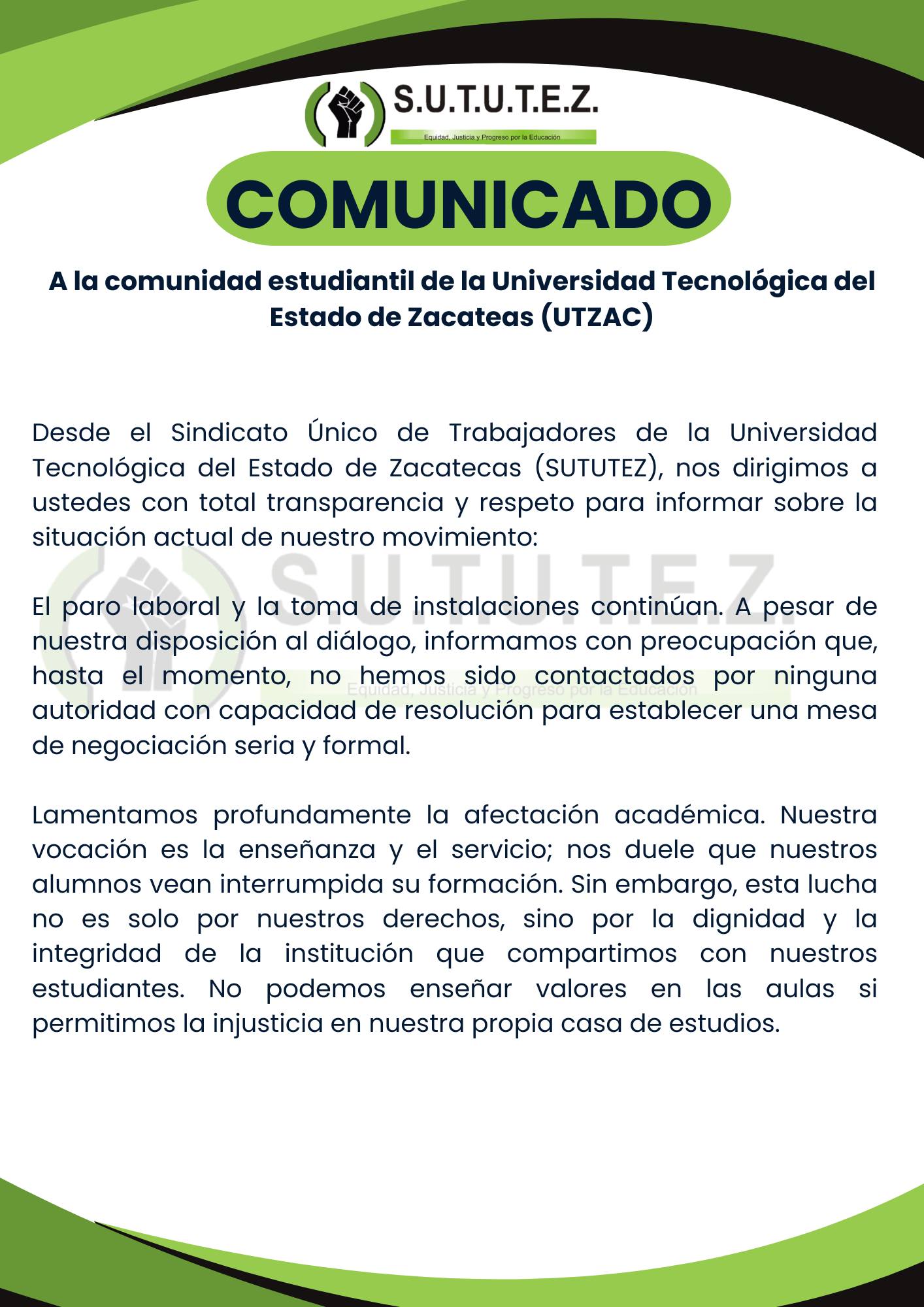 Indefinido, paro en la Utzac