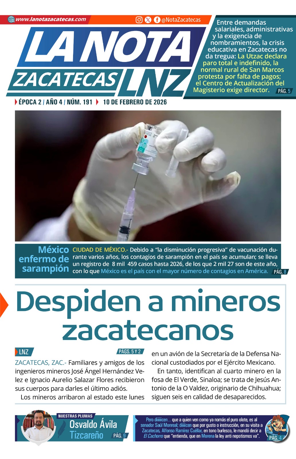 Edición digital martes, 10 de febrero de 2026