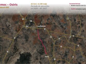 Para julio inician obras de modernización en la autopista Cuauhtémoc-Osiris