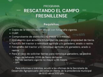 Lanza Fresnillo convocatoria “Rescatando el Campo Fresnillense” 