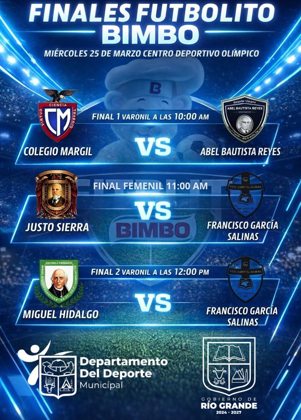 Hoy, gran final del torneo Futbolito Bimbo