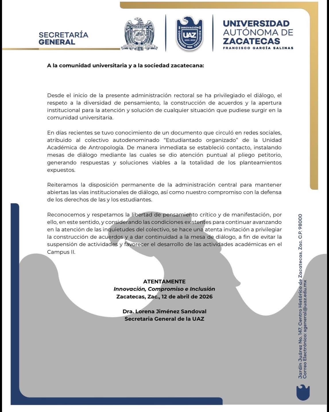 Buscan evitar paro en Campus II de la UAZ