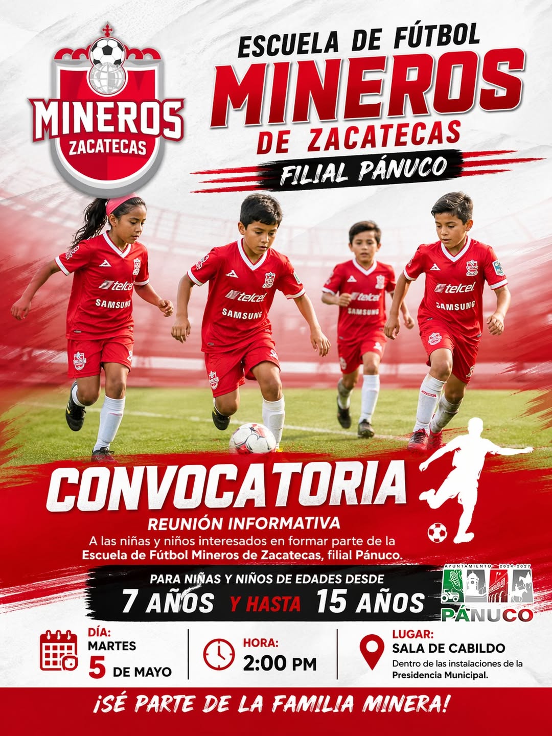 Pánuco abre convocatoria para integrarse a escuela de futbol