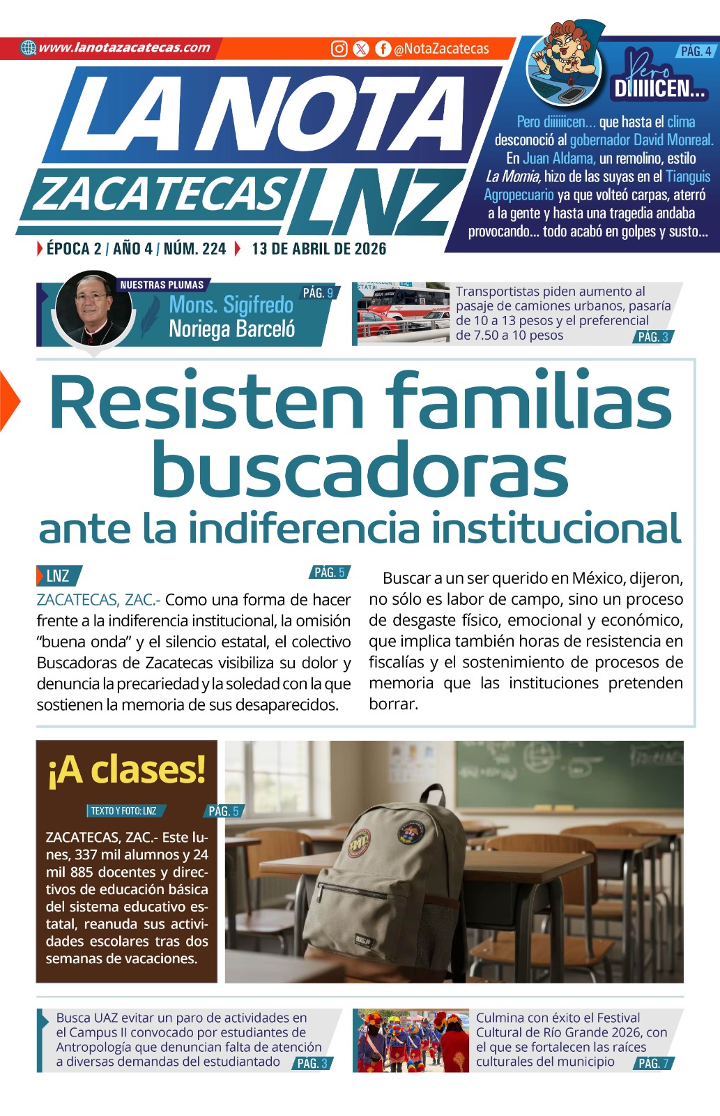 Edición digital lunes, 13 de abril de 2026