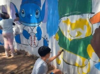Fomentan creatividad infantil con murales artísticos en «Los Halcones» 