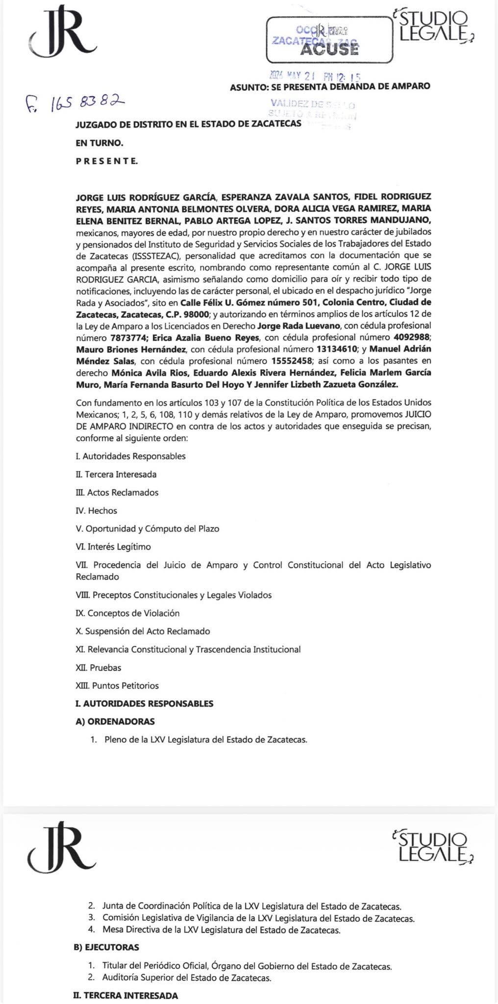 Promueven amparo contra designación del titular de la ASE