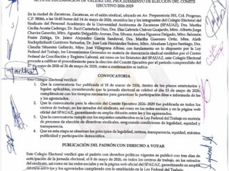 Declara Colegio Electoral validez del proceso en el SPAUAZ