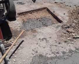 Reparan pavimento dañado en Río Grande 