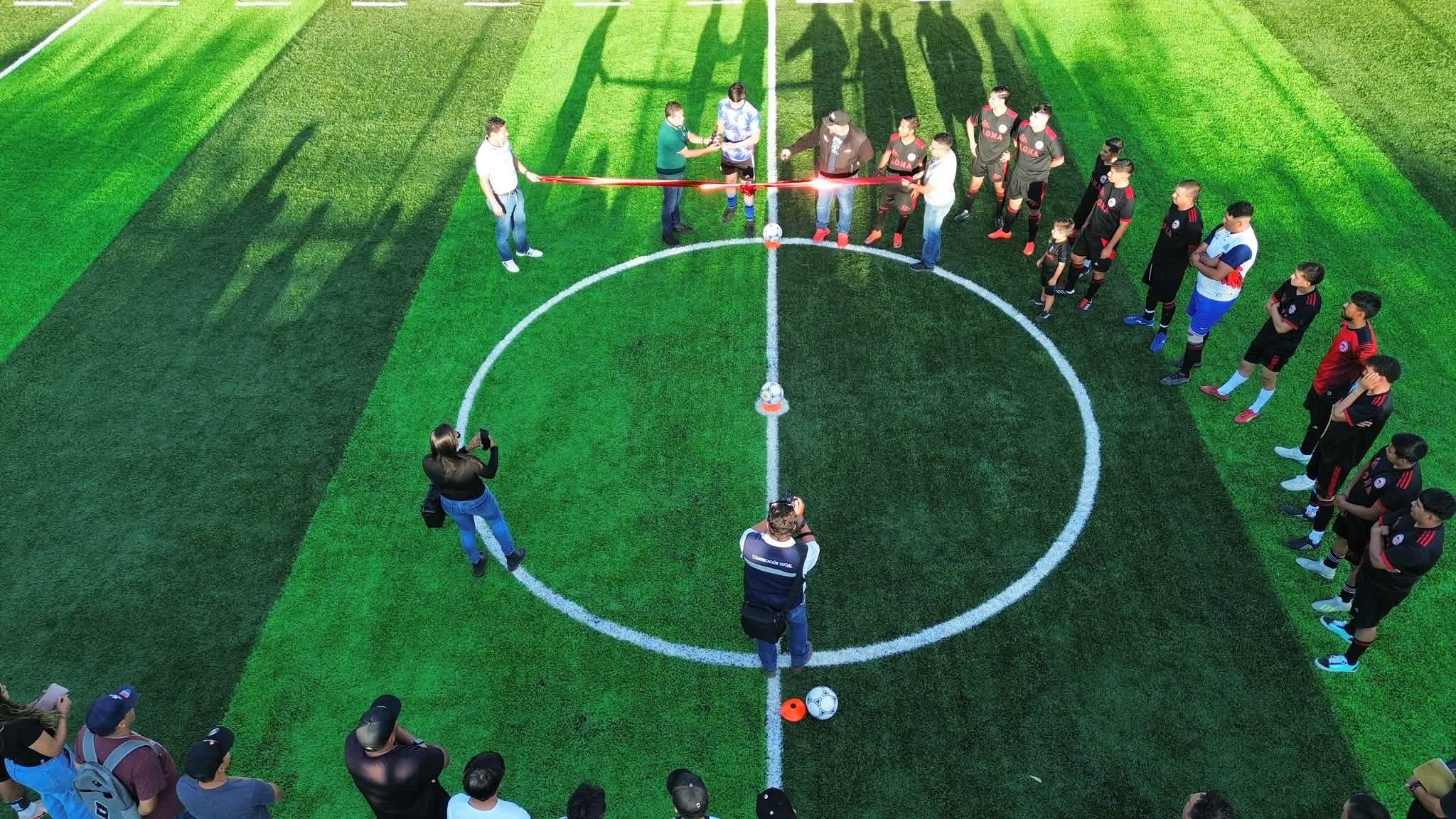 Reinauguran cancha de fútbol rápido en la Unidad Deportiva de Río Grande