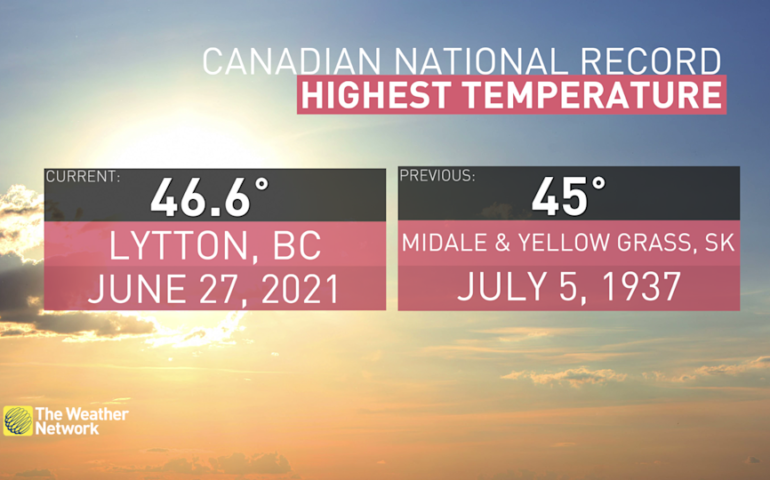 Registra Canadá temperaturas de 46.6 grados en inusual ola de calor