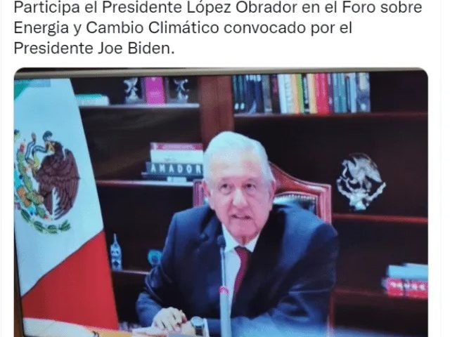 AMLO participó en foro de Cambio Climático convocado por Biden