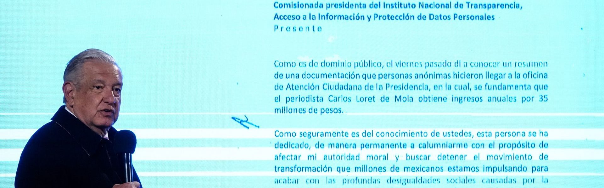 INAI exhorta a proteger los datos personales de Loret de Mola y analizar multar a AMLO