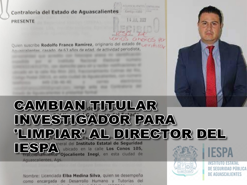 CAMBIAN TITULAR INVESTIGADOR PARA ‘LIMPIAR’ AL DIRECTOR DEL IESPA