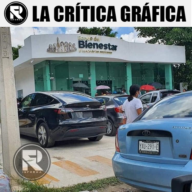 La Crítica Gráfica: Con Tesla va a cobrar en el Banco de Bienestar
