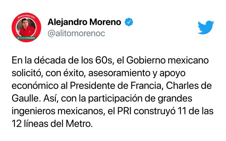 EL PRI PROPONE SOLICITAR COLABORACIÓN FINANCIERA Y TECNOLÓGICA A  EU Y CANADÁ PARA SALVAR EL METRO DE LA CDMX