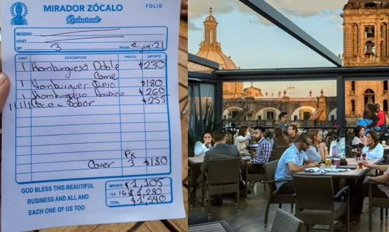 Profeco sancionó a 4 restaurantes de terraza en el Zócalo por precios excesivos