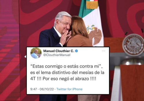 “’Estas conmigo o estás contra mi’, es el lema distintivo del mesías de la 4T, se lanza Manuel Clouthier contra AMLO