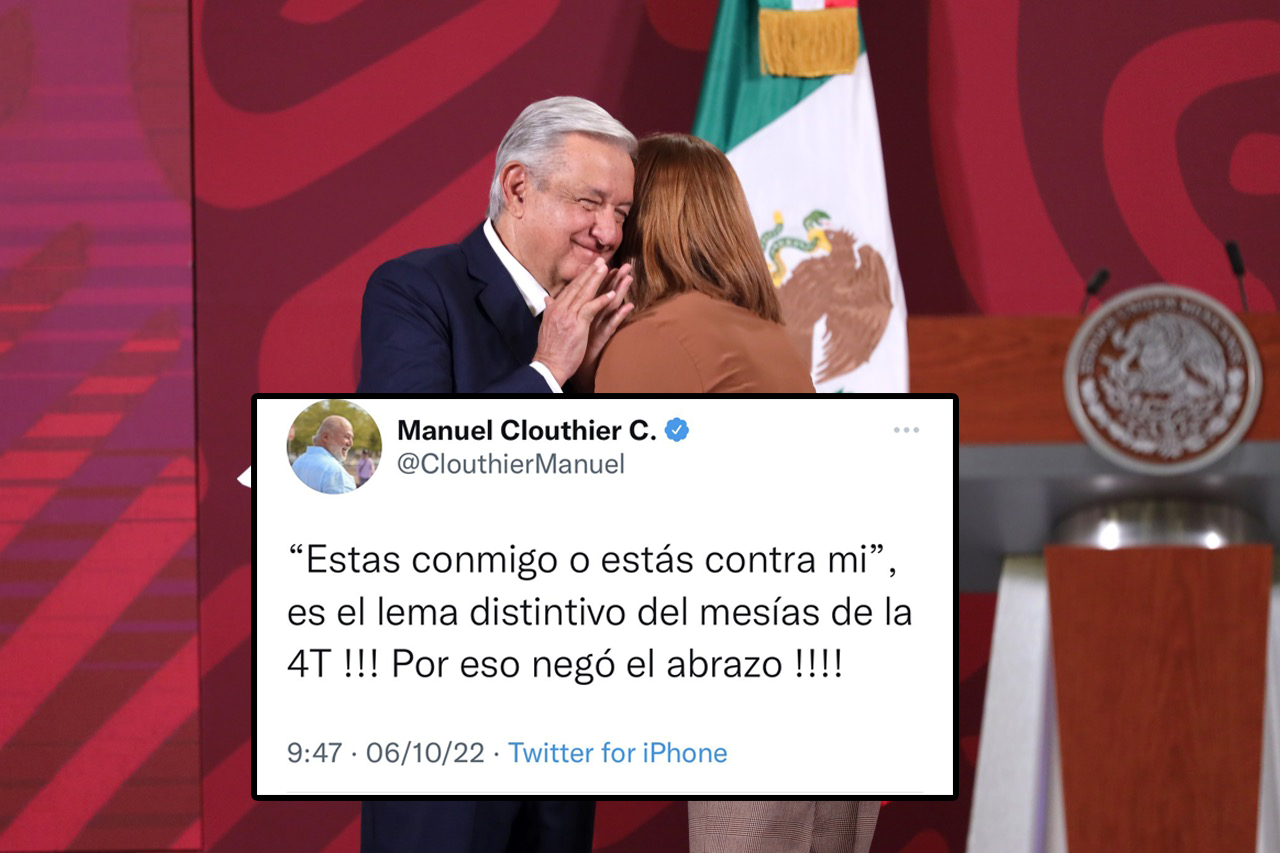 “’Estas conmigo o estás contra mi’, es el lema distintivo del mesías de la 4T, se lanza Manuel Clouthier contra AMLO