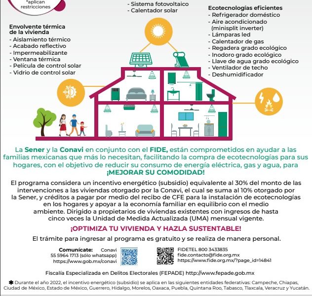 APOYO PARA COMPRA DE ECOTECNOLOGIAS A FAMILIAS DE ESCASOS RECURSOS