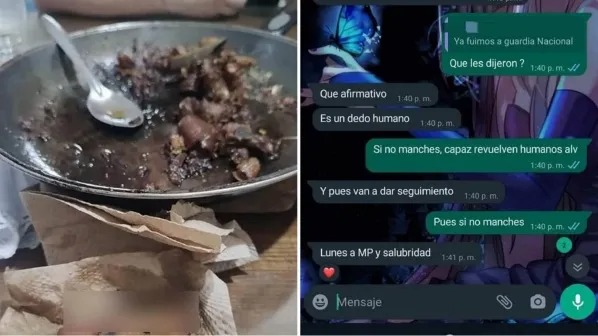 Aparece supuesto dedo humano en orden de carnitas en Guanajuato